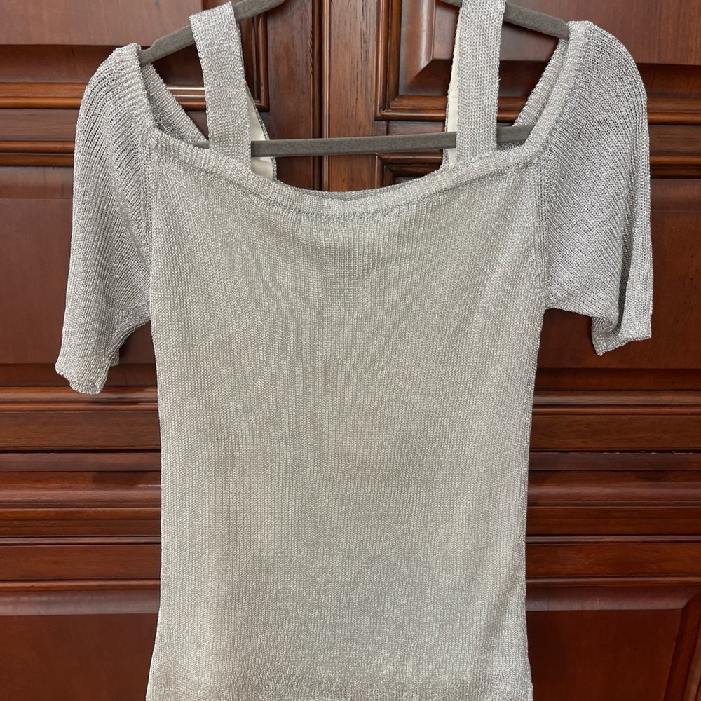 Chico's Silver Knit Top